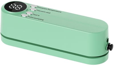 longziming -Mini Vacuümmachine – 60 KPA Herlaadbare Vacumeermachine met 3 Temperatuurniveaus voor Voedselbewaring, Kamperen en Reizen