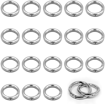Dailygoods- Karabijnhaken 30 Stuks - Ronde Karabijnhaken - Klikhaken - Ringen - Sleutelhanger - Zinklegering - 2,8 cm Buitendiameter