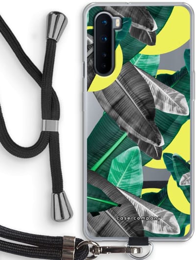 Case Company® - Hoesje met koord geschikt voor OnePlus Nord hoesje met Koord - Fantasie jungle - Telefoonhoesje met Zwart Koord - Bescherming aan alle Kanten en Over de Schermrand
