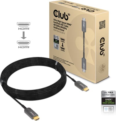 Club 3D Ultra Hoge Snelheid HDMI™ Gecertificeerde AOC Kabel 4K120Hz/8K60Hz Unidirectioneel M/M 10m/32.80ft