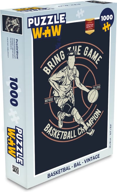 Puzzel Basketbal - Bal - Vintage - Legpuzzel - Puzzel 1000 stukjes volwassenen