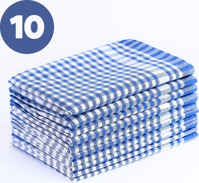 Tavas Theedoekenset Blauw Glazendoeken 47x67 cm - Set van 10 Horeca Kwaliteit Theedoeken Keukendoeken