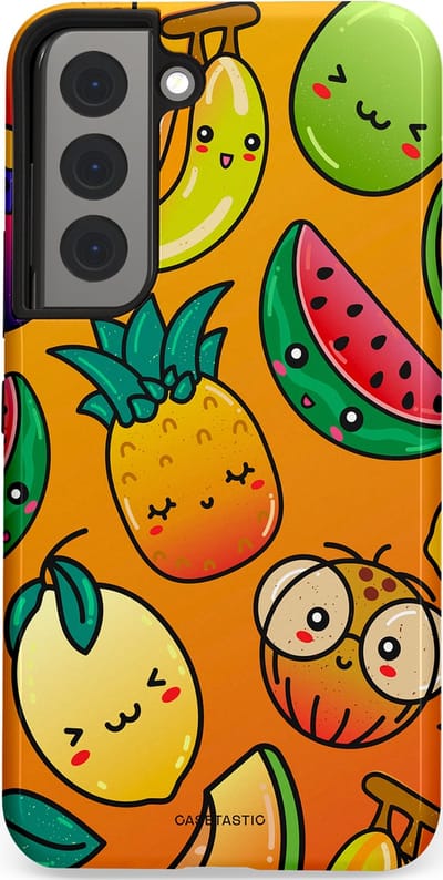 Casetastic Hoesje Geschikt voor Samsung S22 - Stijlvolle Beschermende Duo-layer Case - Fruitastisch
