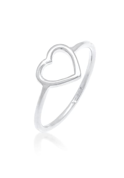 Elli - Ring - Dames Hart Uitgesneden Filigraan Trend in 925 Sterling Zilver - Dames