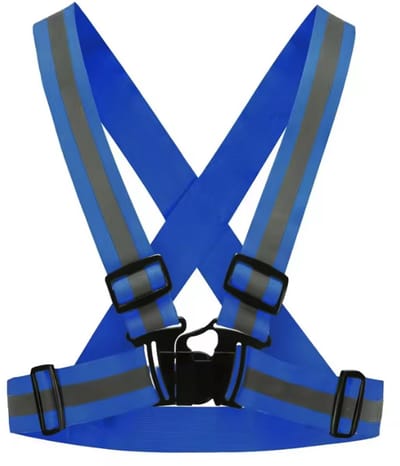 CHPN - Reflecterend hardloopvest - Reflectie harnas voor hardlopen - Blauw - 1 stuks - Veiligheidsuitrusting - Reflectie - Zichtbaar in het donker - Veilig hardlopen