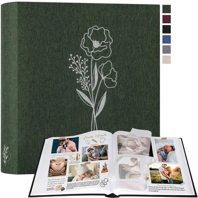 Dailygoods- Plakboek Groot - Linnen Omslag - Zuurvrij Fotoboek - 100 Witte Pagina's - 50 Vellen - Hoogwaardige Perkament Verdelers - Stevige Hoes - Fotoalbum