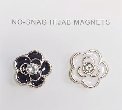 2x Hoofdoek Magneet - Magnetische Broche - Magneetbroche - Sjaal - Hijab Accessoires - Abaya - 17mm - 2 Stuks - Flower Crystal