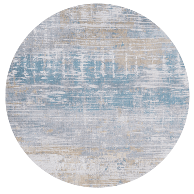 Wasbaar Binnen & Buiten Vloerkleed - 240 x 240 cm - Louis De Poortere Streaks Long Island Blue - Laagpolig Tapijt - Gerecycled PET - Made in Belgium - Circulair