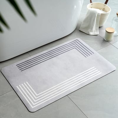 Badmat 50 x 80 cm - Sneldrogend en Antislip - Grijs - Wasbaar