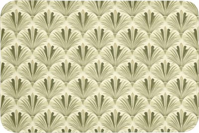 Badmat 90x60 cm - Antislip - Klassiek - Waaier - Groen - Badmatten voor badkamer - Badkamermat - Douchemat - Badkamer mat