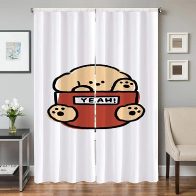 Interieur Gordijnen voor Woonkamer 2 Stuks Verduisterende Gordijnen Deurgordijn Leuke Dieren Scheidingswand Slaapkamer Decoratie W50xH70cmx2pcs-CL black