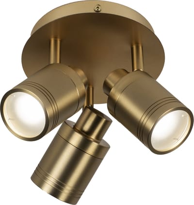 Lumidora Opbouwspot 74848 - DAISY - 3 Lichts - GU10 - Goud - Messing (kleur) - Metaal - Badkamerlamp - IP44 - ⌀ 15.5 cm