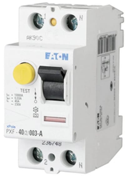Stroomonderbreker - Veiligheidsschakelaar - Elektrische Beveiliging - Type A 30mA - 40A 2P - Grijs