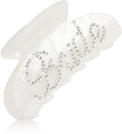 JHUBERS- Haarclip Bruid - Witte Klauwclip - Acryl - Strass - 3 Inch - Elegant Accessoire - Haarklem
