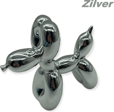 Power Escorts - Desing Beeldje Hondje Zilver - Beeldje Hond - Beeld Hond - Zilver - 100 x 100mm - Klein
