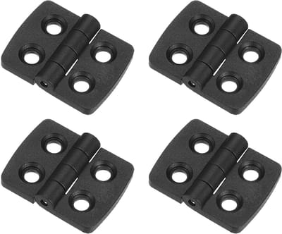Verstelbare Vouwdeuren Scharnieren 40mm - 4 Stuks, Duurzame Nylon Scharnieren voor Poort en Kastdeur, Zwart