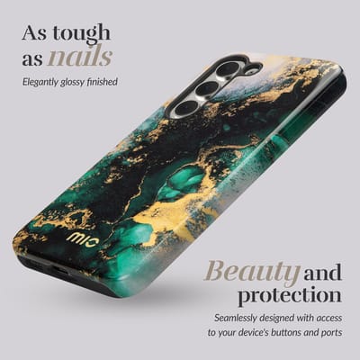 MIO by Mobilize Hoesje | Geschikt voor Samsung Galaxy A26 | Compatibel met MagSafe | Hard Shell Back Cover | Green Marble