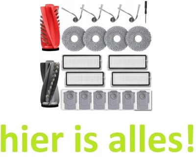 Grote accessoireset compatibel met Roborock Q Revo Curv / Q Revo EDGE / Q Revo 5AE- 21 onderdelen - zakken - moppen - filters - Hoogwaardige vervanging
