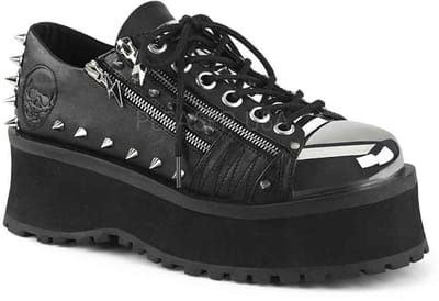 DemoniaCult - GRAVEDIGGER-04 Plateau sneakers - US 5 - 37 Shoes - Zwart
