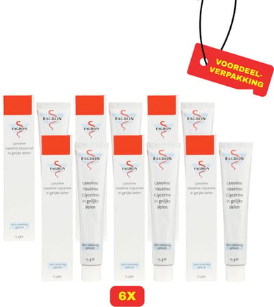 Fagron | Lanoline Vaseline Glycerine | 6x 15g | Voordeelverpakking!
