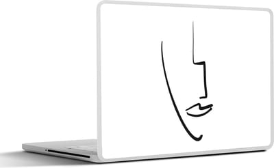 Laptop sticker - 10.1 inch - Gezicht - Vrouw - Abstract - 25x18cm - Laptopstickers - Laptop skin - Cover