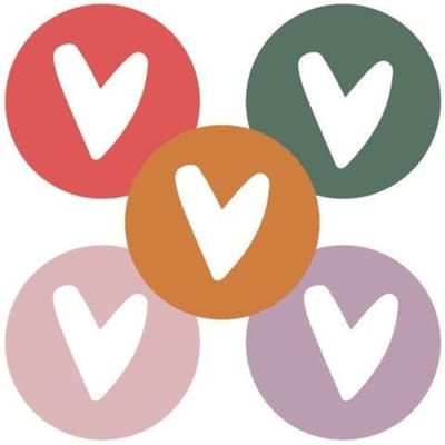 Sluitsticker Groot Harten / Hartjes / Hart | Paars – Rose – Rood – Groen - 5 assorti | Verrassen | Bedank kaart | Bedankje | Envelop sticker | Cadeau – Gift – Cadeauzakje | Chique inpakken