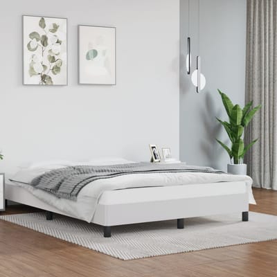 vidaXL - Bedframe - kunstleer - wit - 140x190 - cm