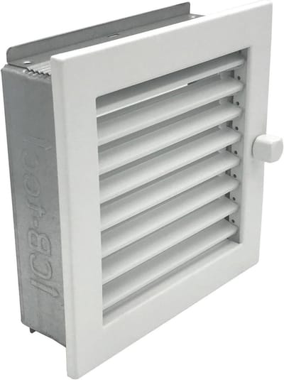Hete Luchtrooster - Ventilatierooster Warmte - Warmte Verdeling - Verzinkt Plaatstaal - 20x20 cm - Wit
