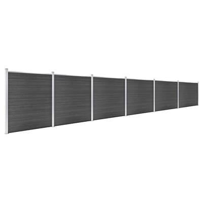 vidaXL - Schuttingpanelenset - 1045x186 - cm - HKC - zwart
