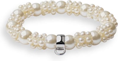 Quiges - Charm Bedel Parel Armband 20cm - 925 Zilver - HCB004