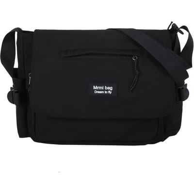 Sac Bandoulière Mon Épaule pour Cours Sac à Dos Décontracté Sac Japonais Sac Féminin Harajuku Rétro Sac Postier Sac d'École black