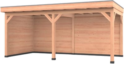 Douglas overkapping, 600 x 300, met achterwand en zijwand, Westwood Comfort Premium