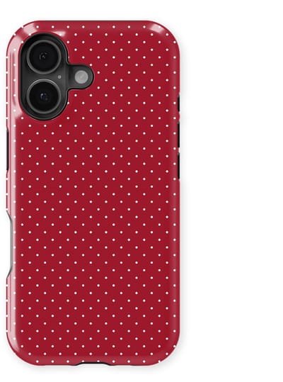 Micro Dots Tough Hoesje geschikt voor iPhone 17 | Geschikt Voor Mag | Stippen Motief Backcover geschikt voor iPhone 17 Red Velvet
