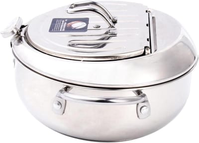 Temperatuurgestuurde Friteuse - Kookpot Frituurpan - Veilig Frituren - Met Thermometer - 20.5 cm - Zilver