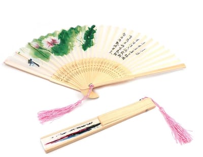 Dailygoody - Zijde Hand Held Vouwen Fans - Opvouwbaar - Chinese Retro Stijl - 8.27 inch - Vrouwen Handventilator - Perfect voor speciale gelegenh