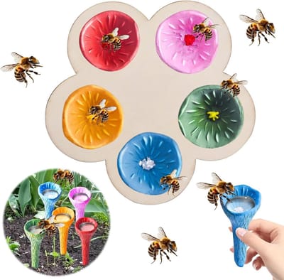 Cosensi - Water Dispenser - Bijen Drinkbak - Herbruikbaar - Kleurrijk - Insecten Voeder - Ideaal voor Bijen - Set van 5