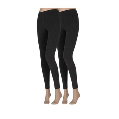 Morethansocks - Legging dames - Basic - 2-Pack - Maat S t/m XXXL - legging dames katoen - dames legging - legging dames volwassenen