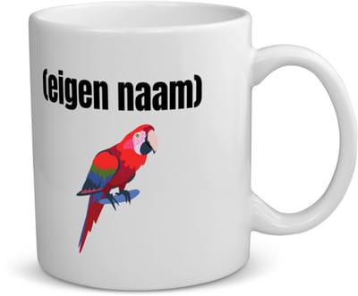 Akyol - papegaai met eigen naam koffiemok - theemok - Papegaai - papegaai liefhebbers - iemand die houdt van papegaaien - verjaardag - cadeau - kado - 350 ML inhoud