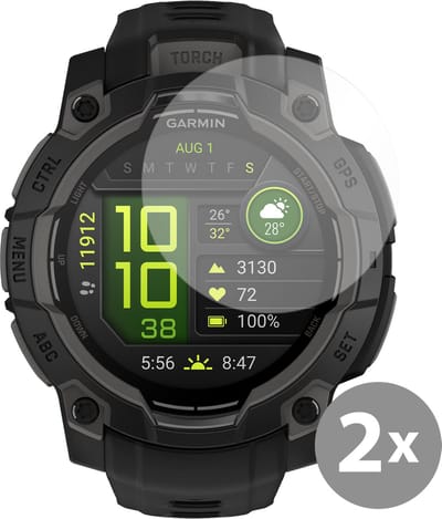 Cazy screenprotector geschikt voor Garmin Instinct 3 (45mm) - 2 stuks