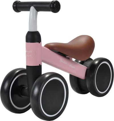 Bandits & Angels Loopfiets Little Starter Roze vanaf 1 Jaar voor Jongens en Meisjes - Metaal - Roze Loop Fiets - Compact en Veilig voor Binnen en Buiten