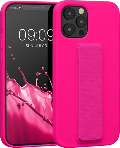 kwmobile back cover voor smartphone - geschikt voor Apple iPhone 12 Pro Max - 1x beschermhoesje van kunststof - In neon roze