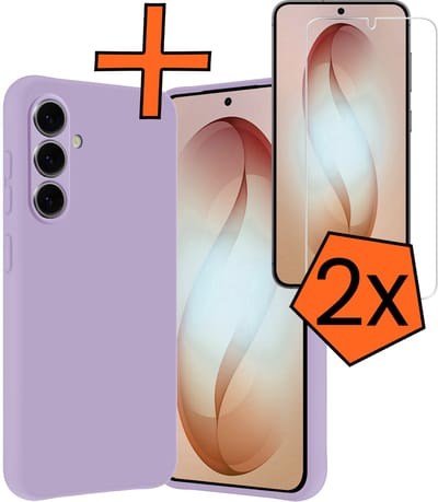 Hoes - Met 2x Screenprotector - Geschikt voor Samsung Galaxy S26 Plus - Sterk & Shockproof - Back Cover - Siliconen Case - Telefoon Hoes - Lila