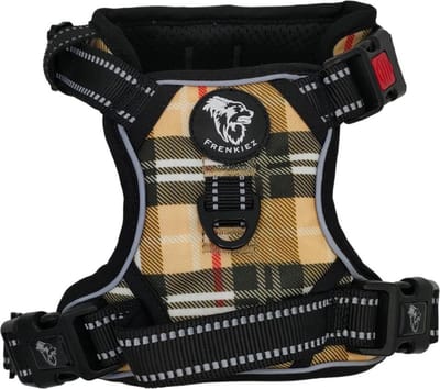 Frenkiez reflective Y Harness comfort hondentuig barkberry beige Maat XS