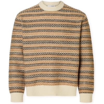 Trui Selected Revy Knit - Egret/Chipmunk