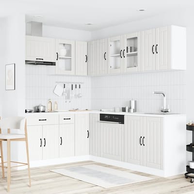 vidaXL - 11-delige - Keukenkastenset - Lucca - bewerkt - hout - wit