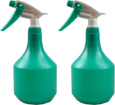 Set van 2x Groene plantenspuiten 900 ml - Tuinbenodigdheden - Waterverstuiver - Plantensproeiers/plantenspuiten