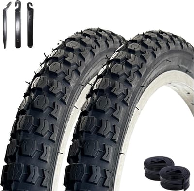 Fietsbanden Set - Banden Binnenbanden - Stadsfiets Onderhoud - Inclusief Bandenlichters - 20 Inch Set - Zwart