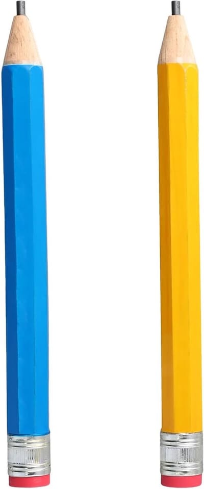 Giant Jumbo Potloden Set van 2, Oversized Potloden met Dop en Gum voor Kinderen, School en Kantoor Decoratie, Creatieve Speelgoedaccessoires