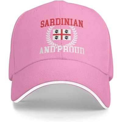 Vlag van Sardinië Sardijns En Trots Sandwich Caps Unisex ,Mode,Baseballpet Hoed Verstelbaar Polyester Hoed Zomerhoeden One Size pink