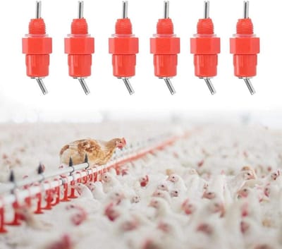 Kippen Drinknippels - Gevogelte Water - Automatisch Voeden - Roestvrij Staal - 30 Stuks - Rood